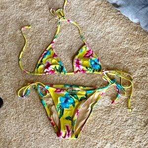 Victoria secret floral triangle string Bikini